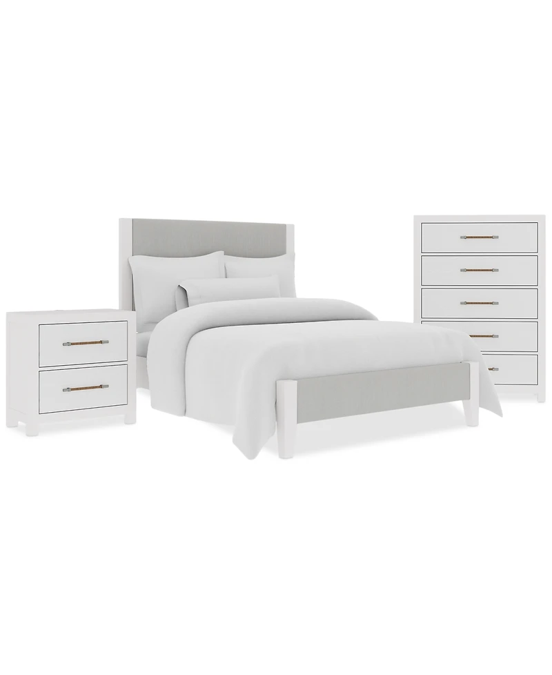 Catriona 3pc Bedroom Set (Full Upholstered Bed, Chest & 2-Drawer Nightstand), Created for Macy's