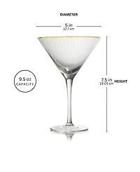 Rocher Martini Glasses, Set of 4, 9.5 Oz