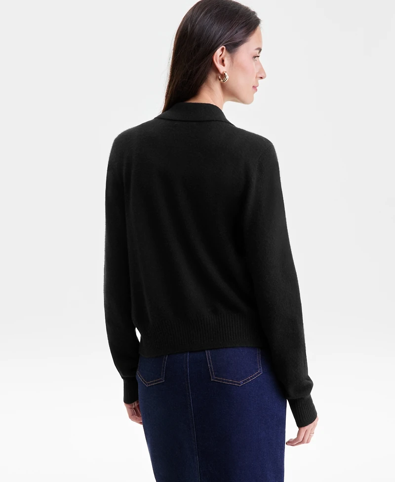 Charter Club Women's 100% Cashmere Collared Shrunken Cardigan, Macy's Exclusive