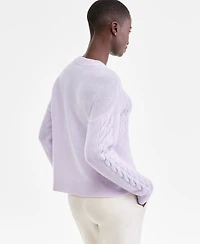 Charter Club Women's 100% Cashmere Placed Cable-Knit V-Neck Sweater, Macy's Exclusive