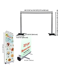 10x10 Ft Backdrop Stand & Roll Up Banner Stand Kit Tradeshow Exhibition Events