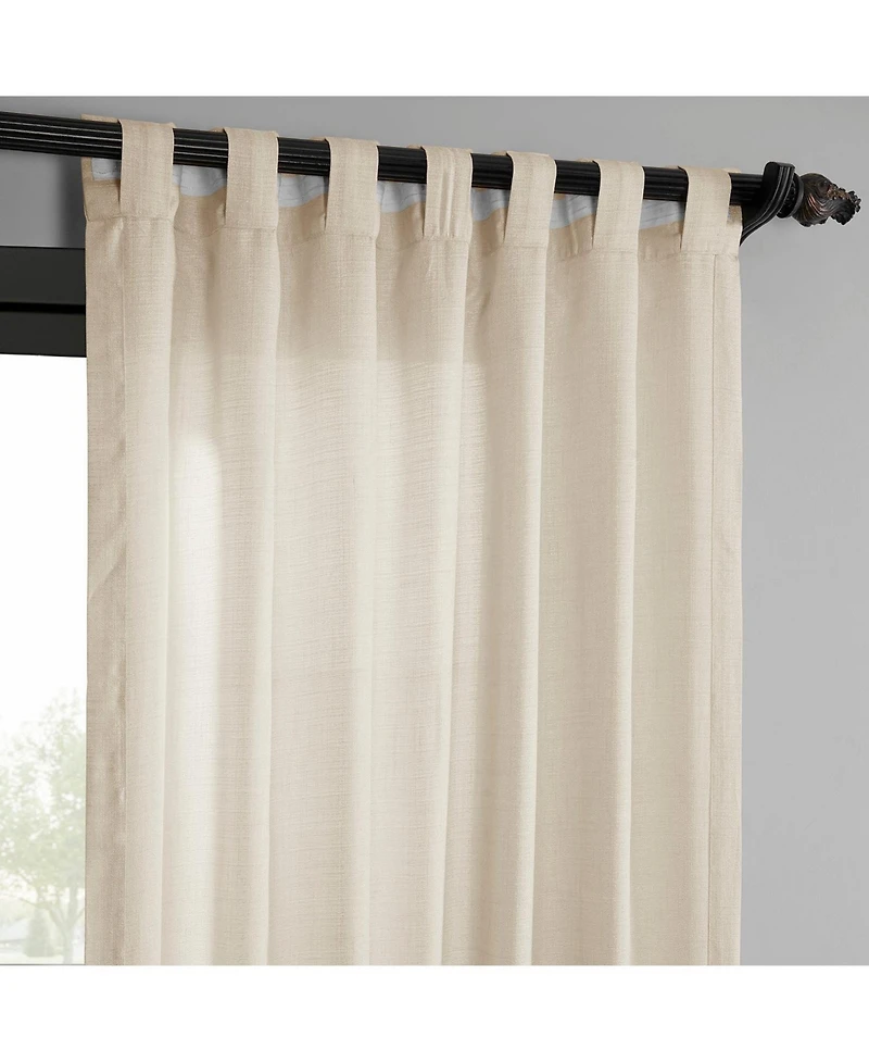 Raw Weave Linen Curtains (2 Panels) Window and Drapes, Rod Pocket Bedroom Curtains