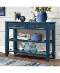 Streamdale Mid-Century Navy Blue Console Sofa Table