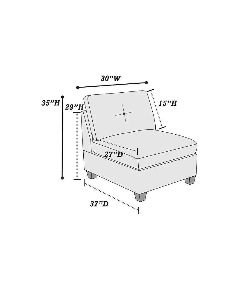 Streamdale 6-piece Chenille Modular Sectional with Ottoman
