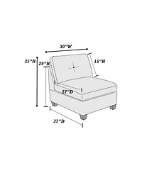 Streamdale 6-piece Chenille Modular Sectional with Ottoman