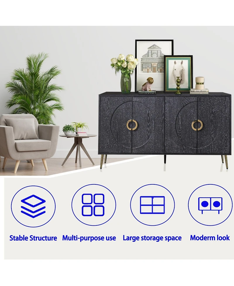 Streamdale 4-Door Modern Lacquered Buffet Cabinet