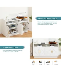 Streamdale Multipurpose Buffet Sideboard Cabinet with Gold Handles