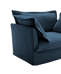 U Shape Sectional Sofa, Armless with Ottoman and French Edge