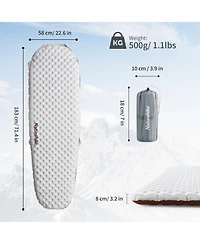 Naturehike Ultralight Insulated Sleeping Pad with R5.8, 3.2in Thickened Patchworkable Inflatable Double Sleeping Mat for Camping, Hiking