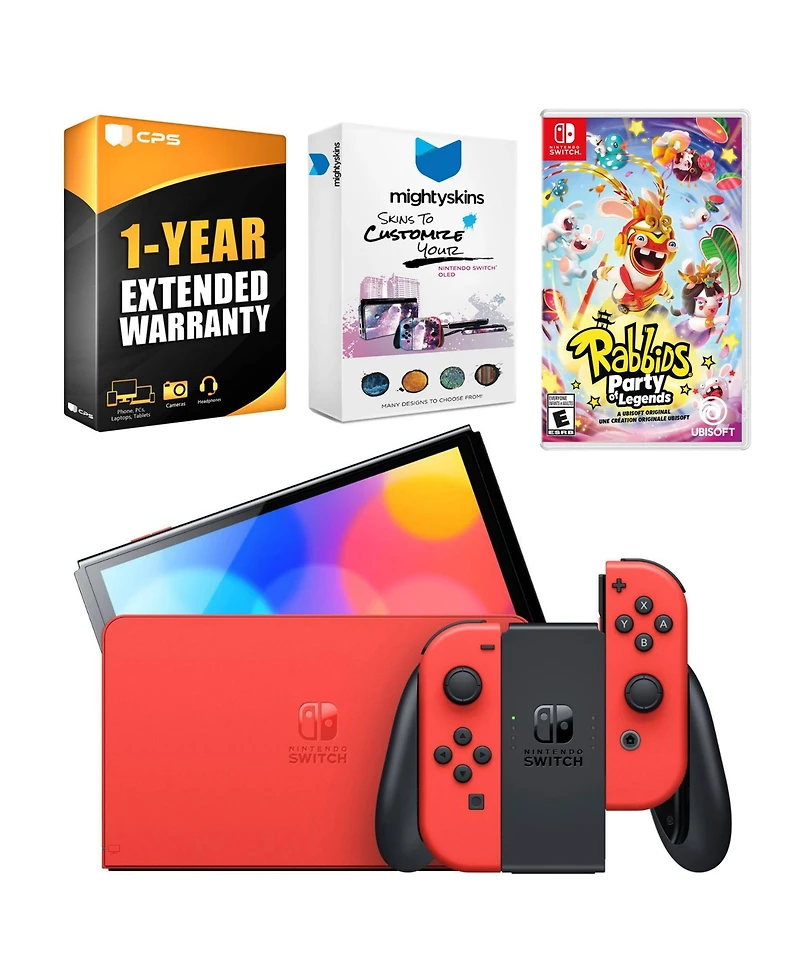 Nintendo Switch Oled Mario Red Edition with Rabbids: Party of Legends