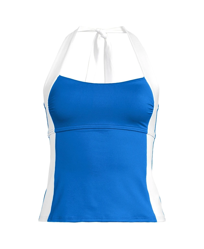 Lands' End Women's Seamed Halter Tankini Top