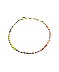 Spero London Sterling Silver Enamel Mine Beaded Colourful Rainbow Bracelet