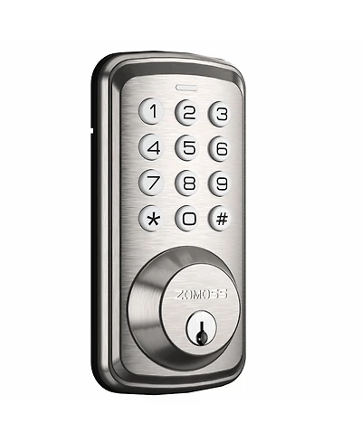 Zachvo Keyless Entry Deadbolt Lock, Electric Door Locks with Keypads and Emergency Charging Port, Satin Nickel