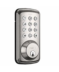 Zachvo Keyless Entry Deadbolt Lock, Electric Door Locks with Keypads and Emergency Charging Port, Satin Nickel