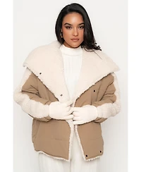 Jluxlabel Women's Contrast Sherpa Jacket