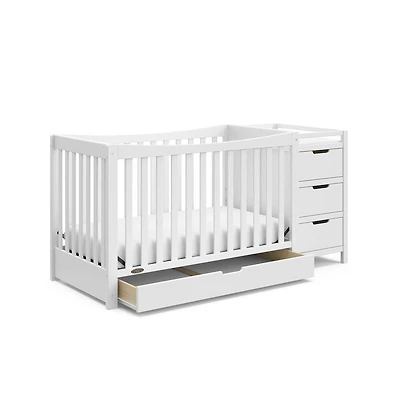 Graco Remi All-in-One Convertible Crib with Drawer and Changer (White)