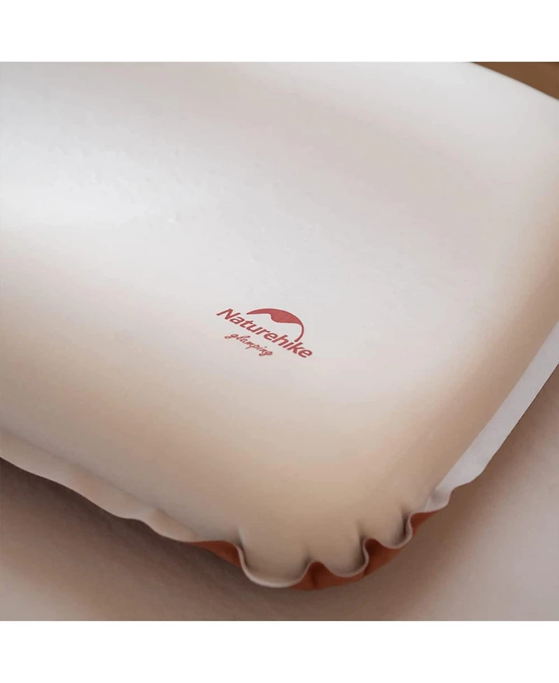 Naturehike Inflatable Camping Pillow - Portable 3D Comfortable Silent Sponge Pillow - Perfect for Camping and Travel (Khaki)
