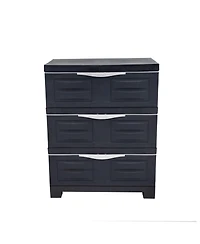 Heavy-Duty Plastic 3-Drawer Storage Cabinet Organizer - 29.5"
