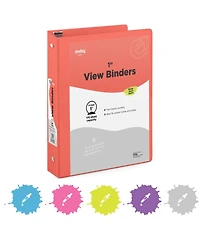 Enday 3-Ring Binder with Clear View Cover and 2 Inside Pockets – Heavy Duty Durable for School Supplies, Office Organization