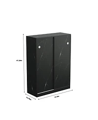 Streamdale Marble 6-Layer Shoe Cabinet with Sliding Door