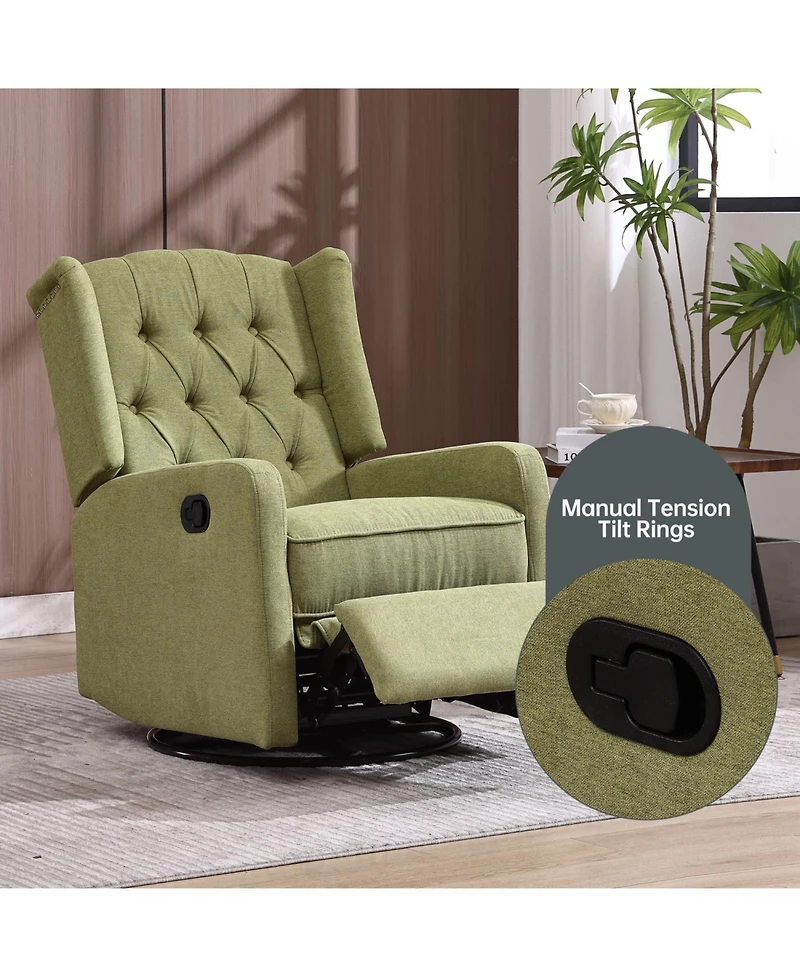 Streamdale Cozy Rocking Recliner Chair with 360 Swivel