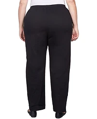 Alfred Dunner Plus Mid-Rise Straight Leg Short Length Casual Pants