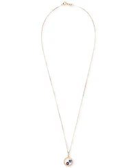 Tanzanite (1/5 ct. t.w.) & Rose de France Amethyst (1/6 ct. t.w.) Double Stone Circle 18" Pendant in 14k Gold-Plated Sterling Silver