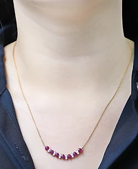 Ruby (1-1/2 ct. t.w.) & Diamond (1/4 ct. t.w.) 17" Collar Necklace in 14k Gold