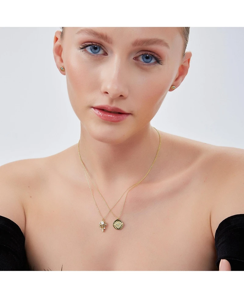 Spero London Eye Coin Sterling Silver Evil Necklace