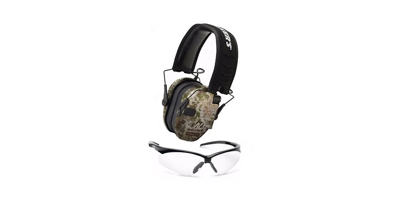 Walker's Razor Slim Electronic Hearing Muffs (Camo) and Shooting Glasses Kit