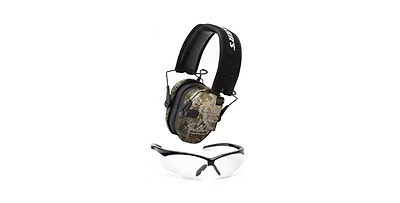 Walker's Razor Slim Electronic Hearing Muffs (Camo) and Shooting Glasses Kit