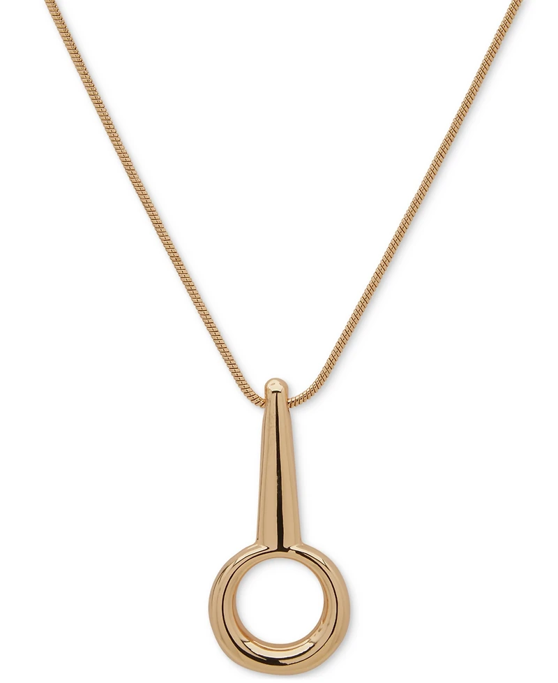 Anne Klein Gold-Tone Oval Linear Pendant Necklace, 32" + 3" extender