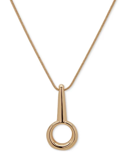 Anne Klein Gold-Tone Oval Linear Pendant Necklace, 32" + 3" extender