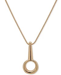 Anne Klein Gold-Tone Oval Linear Pendant Necklace, 32" + 3" extender