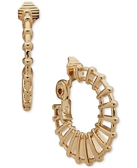 Anne Klein Gold-Tone Medium Openwork Clip-On Hoop Earrings, 1.3"