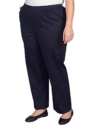 Alfred Dunner Plus Size Mid-Rise Straight Leg Short Length Casual Pants