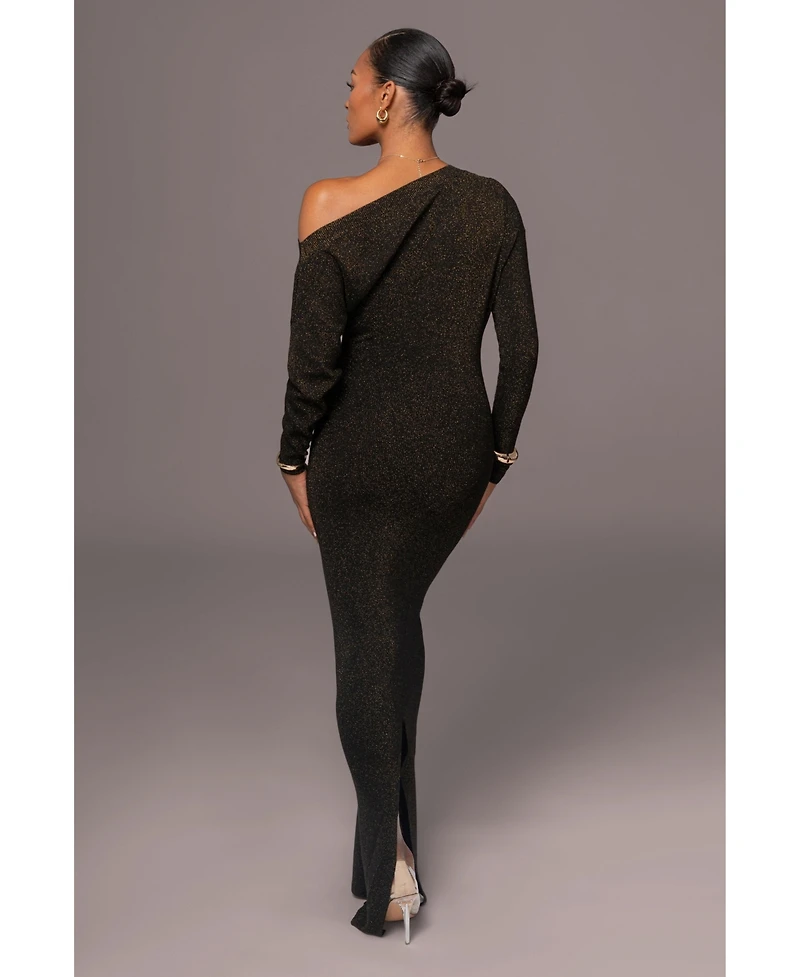 Jluxlabel Women's Night Shimmers Asymmetrical Maxi Dress