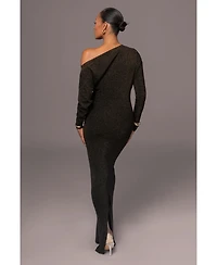 Jluxlabel Women's Night Shimmers Asymmetrical Maxi Dress