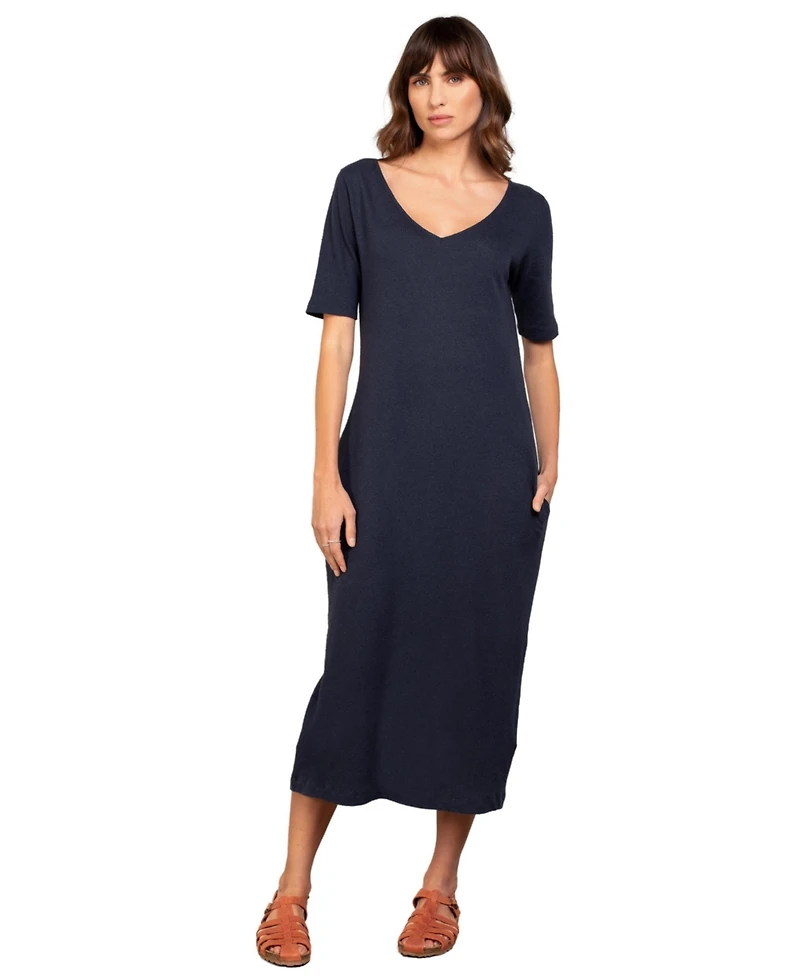 Celtic & Co. Women's Linen Blend Midi Dress