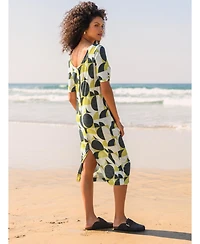 Celtic & Co. Women's Linen Blend Button Back Midi Dress