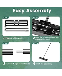 36 x 10 Inch Lawn Leveling Rake with Ergonomic Handle