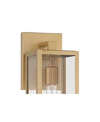 John Timberland Modern Outdoor Wall Light Fixture Soft Gold 14 1/4" Clear Glass for Exterior Barn Deck House Home Porch Yard Patio