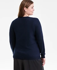 Charter Club Plus 100% Cashmere Crewneck Sweater