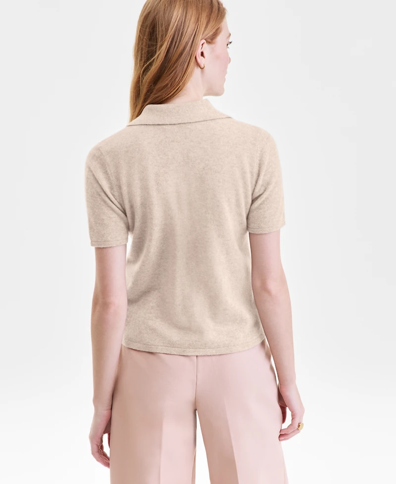 Charter Club Women's 100% Cashmere Short-Sleeve Polo Sweater, Macy's Exclusive