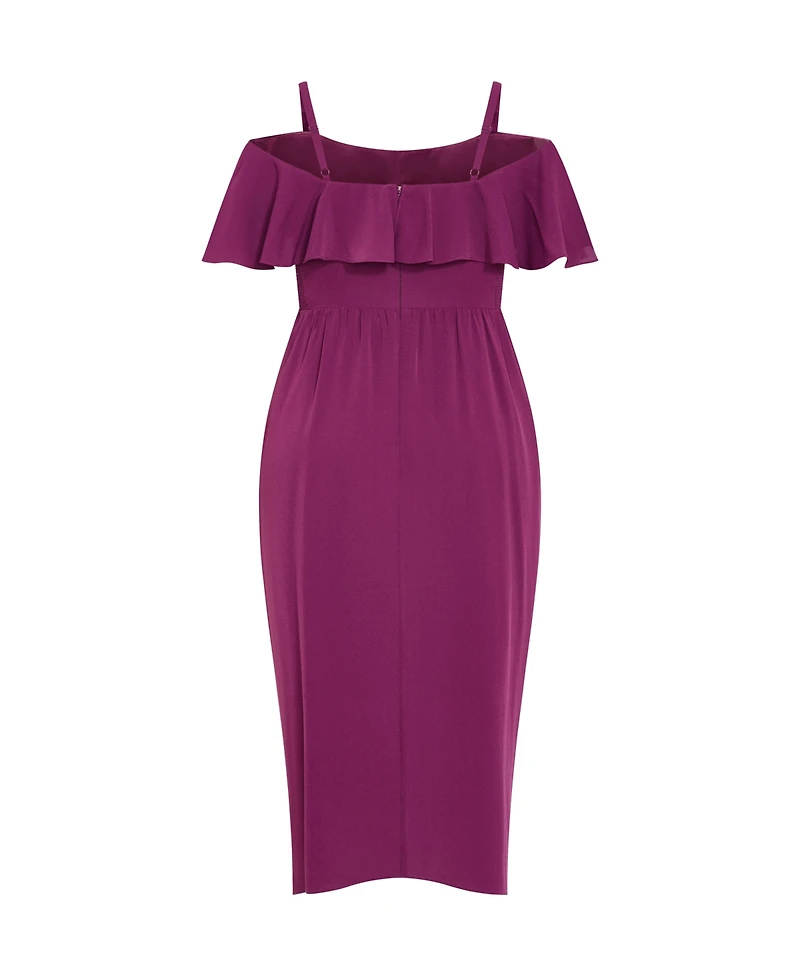 City Chic Plus Flirtation Drape Midi Dress