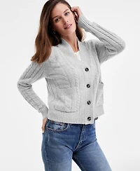 Charter Club Women's 100% Cashmere Cable-Knit Cropped Cardigan Sweater, Macy's Exclusive