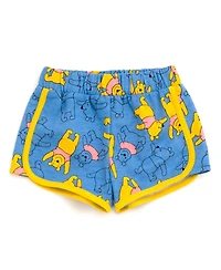 Winnie the Pooh Little Girls Disney Minnie Mouse Lilo & Stitch French Terry Tank Top Shirt Dolphin and Active Shorts to