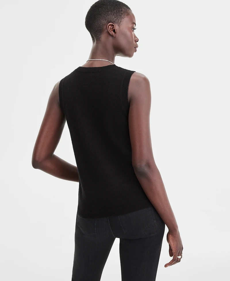Charter Club Women's 100% Cashmere Sleeveless Crewneck Sweater, Macy's Exclusive