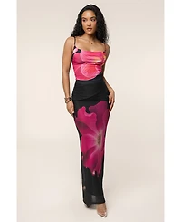 Jluxlabel Women's Floral Blooming Dawn Maxi Skirt