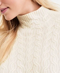 Charter Club Women's 100% Cashmere Cable-Knit Mock Neck Midi Dress, Macy's Exclusive